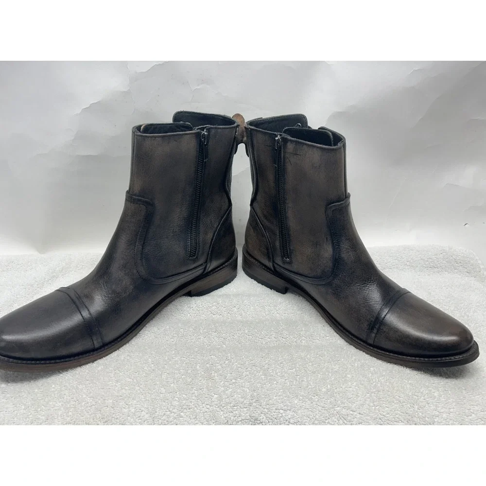 Freebird Mens Size 11 Brooks Brown Leather Lace Zip Up Ankle Boots